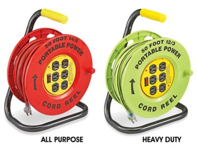 Retractable Cord Reels Heavy-duty 14 GA 50' 3-Outlet