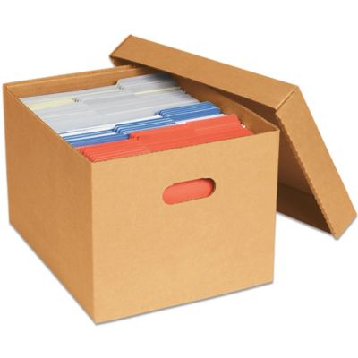 Cajas para Archivos con Tapa Abatible - 15 x 12 x 10, Kraft S-21531 - Uline