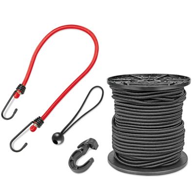 10-Pack Black Bungee Cord with 4 Hooks
