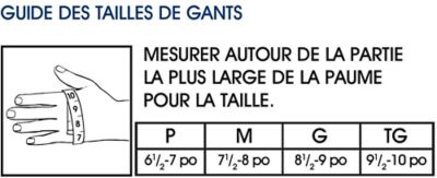 Tailles pour les gants