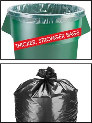 Heavy-Duty 55 gal. Contractor Bags - (40-Count, 3 mil) - 38 in. x 58 in. Large Black Plastic Trash Can Liners