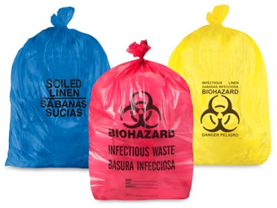 Sacs pour déchets à risque biologique, Sacs pour déchets à risque  biologique – Rouge en Stock - ULINE.ca