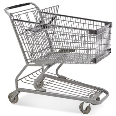 Black Wire Grocery Shopping Cart - Compact Sized Cart for Small Stores