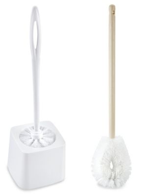 Carlisle FoodService Products 36719700 Toilet Bowl Brush with Hideaway  Holder, 16, 14.5 Height, 3 Width, Polypropylene, White