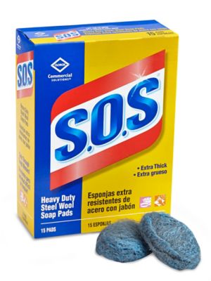 S.O.S<sup><small>MD</small></sup> – Tampons savonneux en laine d'acier  S-16383 - Uline