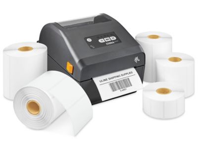 2 X 8 Direct Thermal - Desktop Thermal Printer Labels - Permanent Paper -  5 Roll OD - Light Blue - 18 Rolls/Case