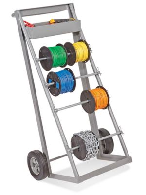 Sea wire reel caddy mobile on wheels