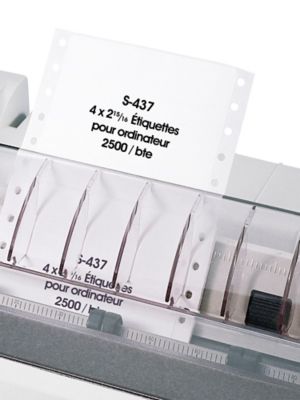 Uline – Étiquettes adhésives pour imprimantes à bandes Caroll – Blanc