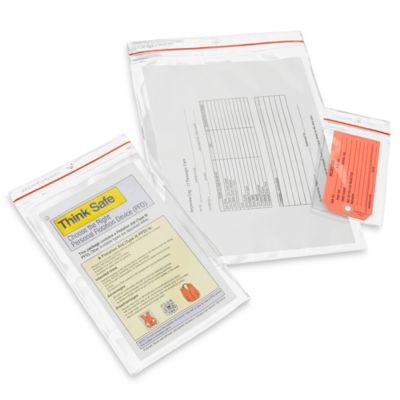 Enveloppes refermables avec glissière en vinyle