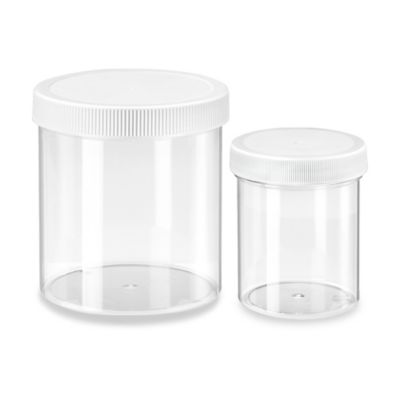 Uline Clear Containers Clear Strong Plastic Slime 10 Oz White Lid