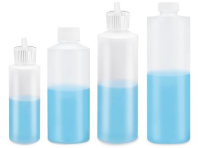 Natural Cylinder Bottles, Flip Top Plastic Bottles in Stock - ULINE