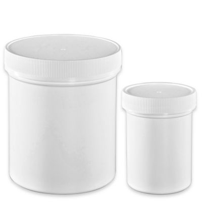 Uline Slime Containers 8 Oz Clear With White Lids Wide Mouth