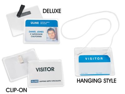 Clear Plastic Name Badge Holder with Pin ::  lutini.eu::Shop-warehouse,wholesale