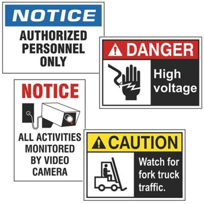 Enseignes pour installations et enseignes de sécurité