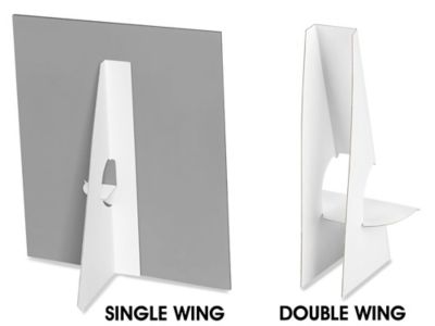 Easel Backs - 9, Double Wing, White - ULINE - Carton of 50 - S-12944W