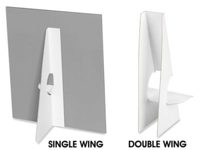 Easel Backs - 5, Single Wing, White S-18203W - Uline