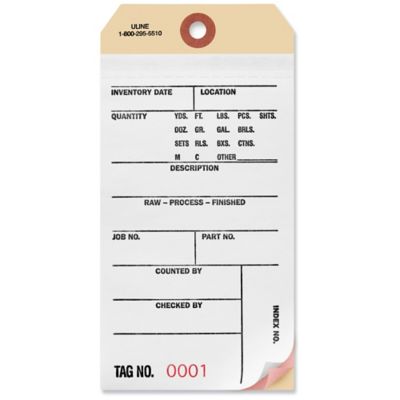 Three-Part Carbonless Inventory Tags