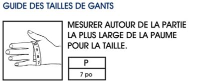 Tailles pour les gants