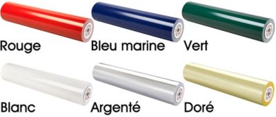 Couleurs de papier d'emballage : rouge, bleu marine, vert, blanc, argent, or