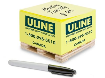 Uline – Feuillets autocollants sur palette