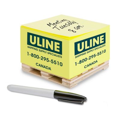 Uline – Feuillets autocollants sur palette