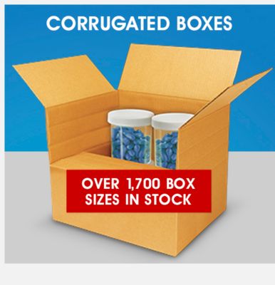 Corrugated boxes. Over 1,700 box sizes in stock.