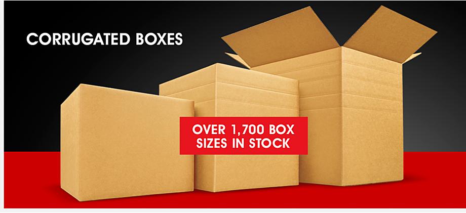 Corrugated boxes. Huge selection of boxes in stock.