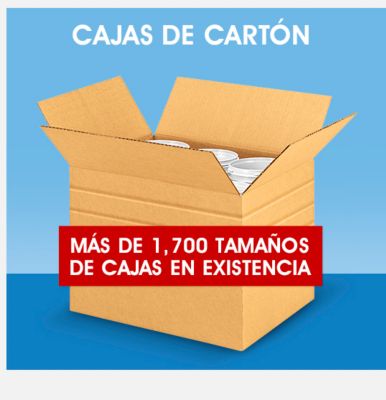 Cajas de cartón. Más de 1,700 tamaños de cajas en existencia
