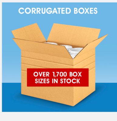 Corrugated boxes. Over 1,700 box sizes in stock.