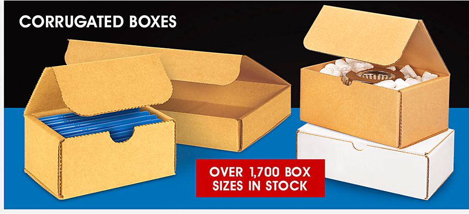 Corrugated boxes. Over 1,700 box sizes in stock.