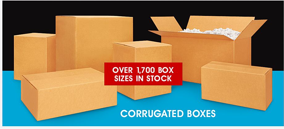 Corrugated Boxes. Over 1,700 box sizes in stock.