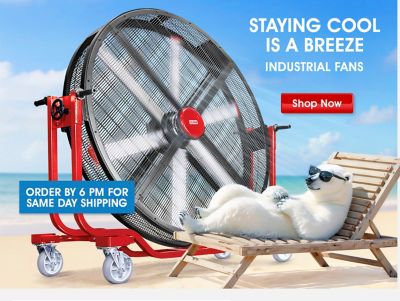 Staying cool is a breeze. Industrial fans. Shop now. Order by 6 pm for same day shipping.