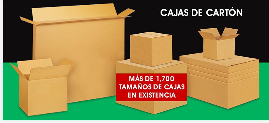 Cajas de cartón - más de 1,700 tamaños de cajas en existencia.
