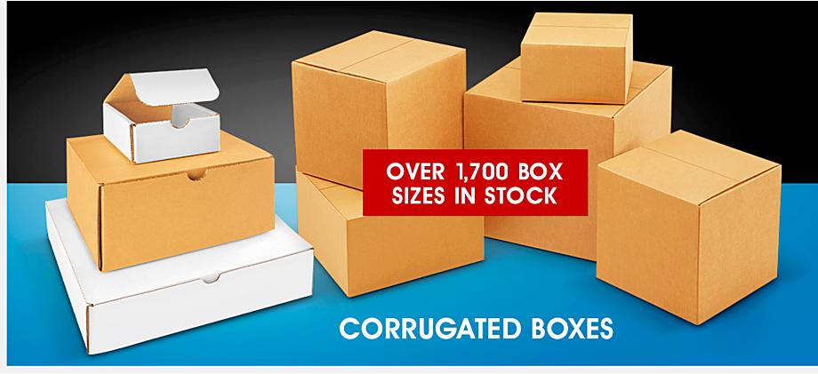 CORRUGATED BOXES. OVER 1,700 BOX SIZES IN STOCK