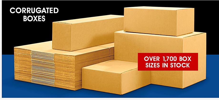 Corrugated Boxes. Over 1,700 box sizes in stock.