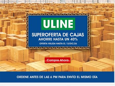 Superoferta de cajas. Ahorre hasta un 40%. Oferta válida hasta el 13/dic/26. Ordene antes de las 6 pm para envío el mismo día. Compre ahora.