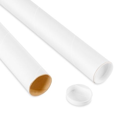 White Tubes with End Caps - 2 x 20", .060" thick S-1019