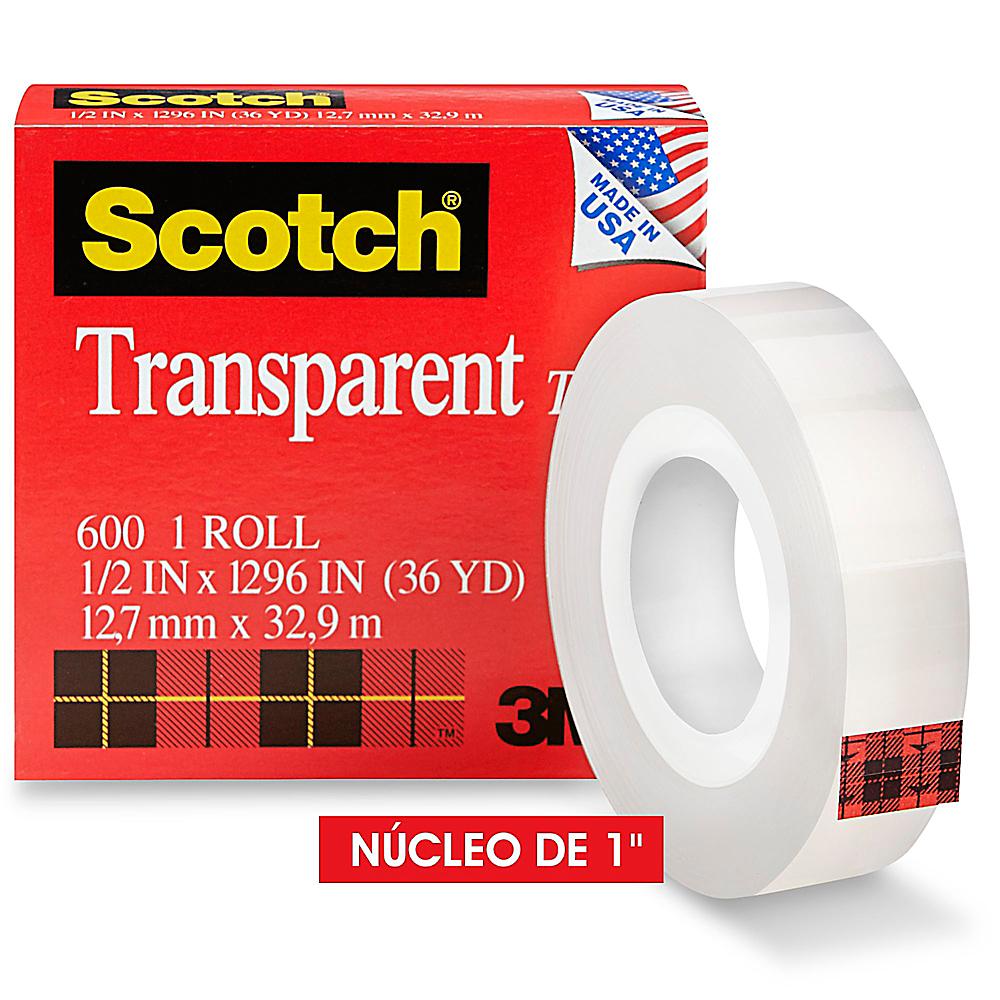 3M 600 Scotch® Cinta Adhesiva Transparente - 1/2 x 36 yardas S-10212 -  Uline