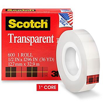 3M 600 Scotch&reg; Transparent Tape - 1/2" x 36 yds S-10212
