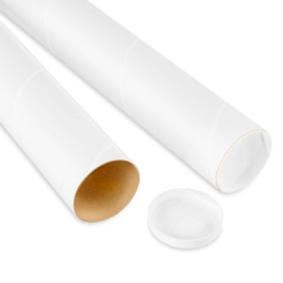 3 - 2 x 24 Round Cardboard Shipping Mailing Tube Tubes With End Caps