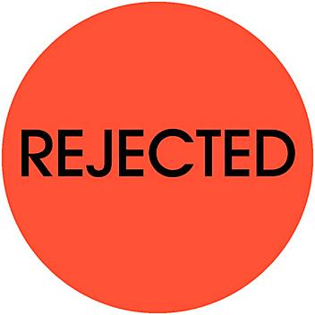 Circle Inventory Control Labels - "Rejected", 2" S-10371