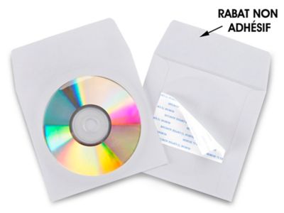 Paper CD Envelopes - 5 x 5", White, Adhesive Backed S-10399