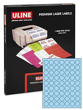 Uline Circle Laser Labels - Pastel Blue, 1" S-10415BLU