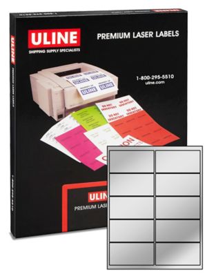  Uline Foil Laser Labels - 4 x 2"