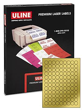 Uline Foil Circle Laser Labels - Gold, 3/4" S-10429GOLD