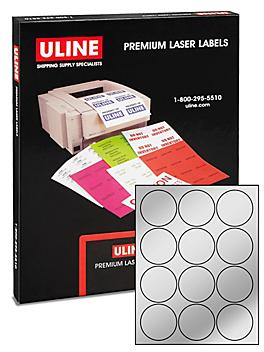 Uline Foil Circle Laser Labels - 2 1/2"