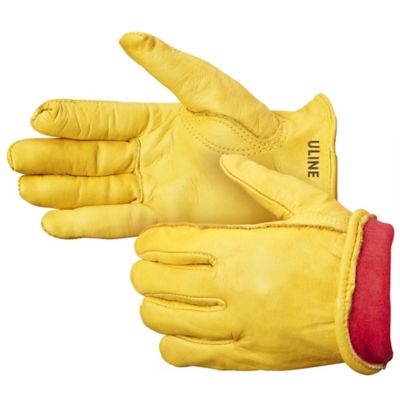 Cowhide Leather Drivers Gloves - Lined, Medium S-10443M