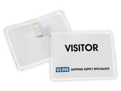 Name Badge Holders - 4 x 3, Wide, Hanging Style S-10445 - Uline