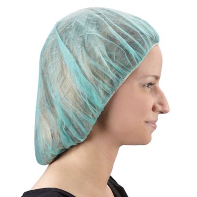 Polypropylene Bouffant Caps - 24", Green S-10480G