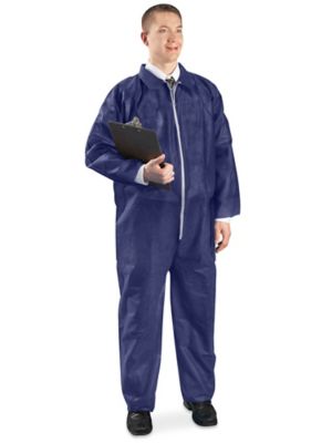 Uline Economy Coverall, Zip Front - Navy, 4XL S-10484NB-4X